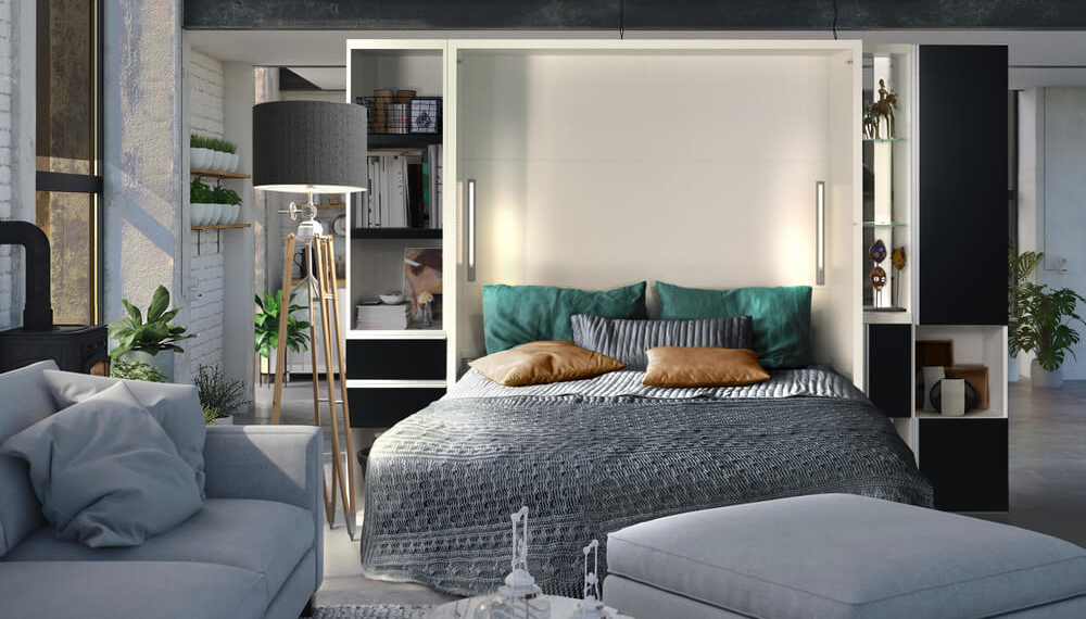 armoire lit mélaminé