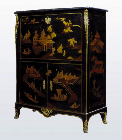 secrétaire en laque de Chine, Epoque Louis XV