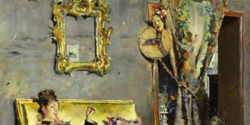 Tableau "Berthe fumant" du peintre Giovann Boldini
