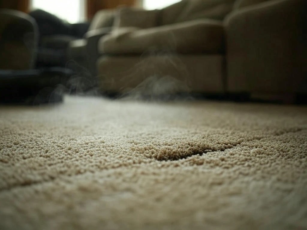 Vapeur d'eau, une solution pour enlever les marques de meubles sur les tapis et moquettes