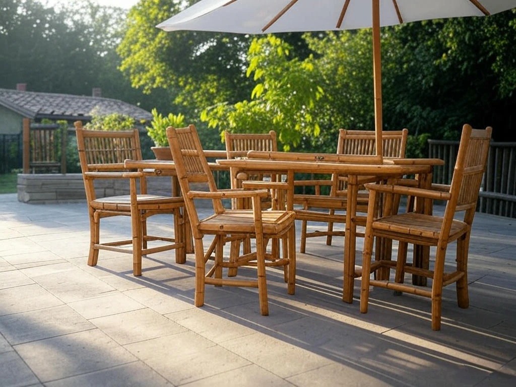 Terrasse de jardin en bambou