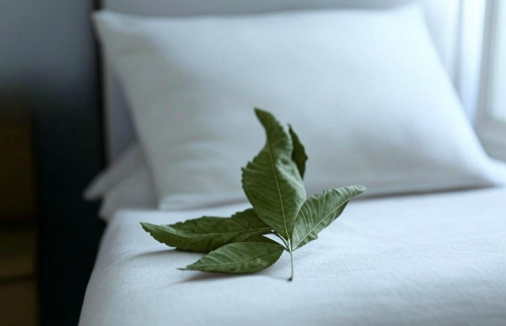Feuille de laurier avec oreiller