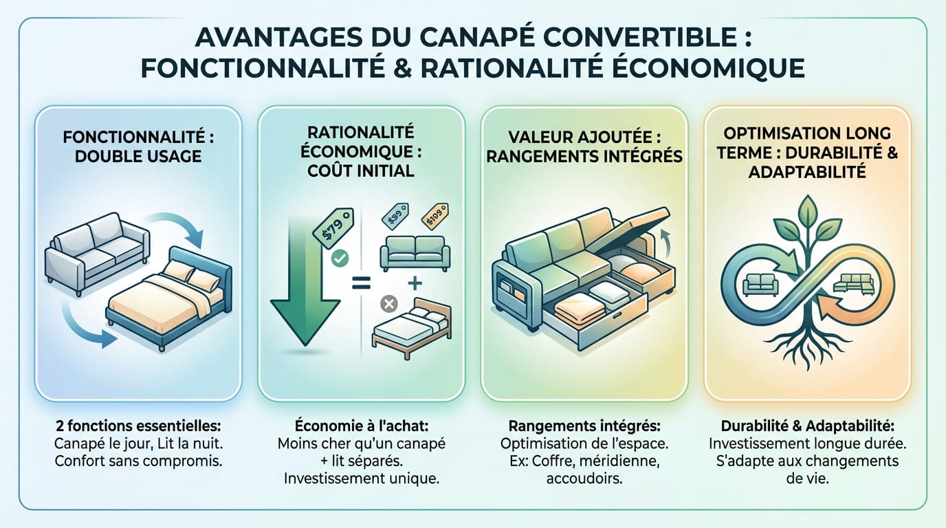 Comparaison des avantages économiques et fonctionnels entre un canapé convertible et un canapé classique